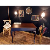 Resim Wooding-Mobilya Wooding 120 Cm Masif Lacivert Ceviz Yemek Masası 