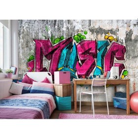 Resim Müzik Yazılı Graffity Tarz Duvar Kağıdı 