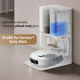 Resim Dreame Akıllı Robot Süpürge 13000PA Duoscrub Paspas Otomatik Toz Boşaltma Lidar Haritalama 194DK Çalışma Beyaz 