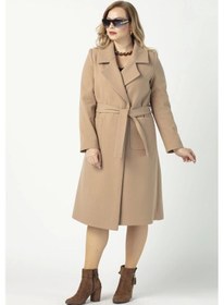 Resim Moda Berray 904 Kahve Mono Yaka Torba Cepli Kaşe Kaban Kahve Kahverengi 