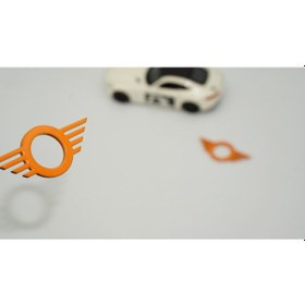 Resim Dk Tuning Mini Cooper Kapı Pimi Çerçeveleri Turuncu Abs Logo Arma Seti - 