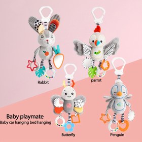 Resim Yeni Eğlenceli Çocuk Oyuncakları Tavşan Kelebek Papağan Penguen Araba Asılı Oyuncağı Çıngırak Eğitim Tatil Kutlama Hediyesi Şükran Günü, Paskalya, Karnaval, Noel Doğum Günü için 