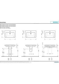 Resim Serel Dıagonal 48 x 65 CM Duvara Monte Lavabo Dg01Tds110H 