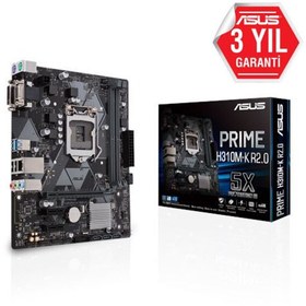 Resim ASUS INTEL PRIME H310M-K R2.0 DDR4 2666 VGA GLAN 1151P USB 3.1 (8-9. Nesil) 