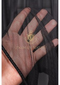 Resim Siyah Grek Tül Perde Petek Zemin 