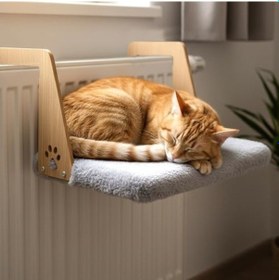 Resim Gobypet Peluş Kalorifer Petek Radyatör Yatağı Geniş Tasarım, Kedi Ve Köpek Uyumlu Gri Açık Bej 