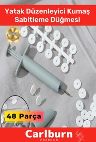 Resim Carlburn Özel Üretim Yorgan Kılıfı Çarşaf Tutucu Sabitleyici Yatak Düzenleyici Kumaş Sabitleme Düğme 48 Adet 