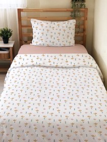 Resim Evmila Minik Çiçekler Desenli Nevresim Takımı - 160x220cm Nevresim +50x70cm Yastık Kılıfı+90x190cm Çarşaf 