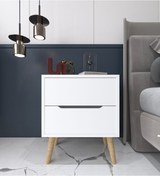 Resim Flora Komodin 2 Çekmeceli Yatak Odası Bebek Odası Beyaz 