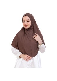 Resim Modish Group Tek Parça Hazır Başörtüsü Türban Şal Kolay Takılan Uzun Şal Viskon Kahverengi 