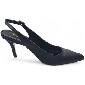 Resim Amber Siyah Topuk Taş Detaylı Kadın Stiletto Topuklu Ayakkabı Siyah 