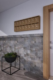 Resim rafineritasarım Posta Kutusu Kilitli Sistem Kahverengi 16'lı 