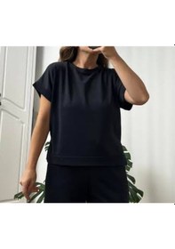 Resim Kadın Spor Tişört T-shirt Siyah 