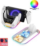 Resim beboncool 3in1 Ps Portal/Ps5 Dualsense RGB Şarj İstasyonu Dock 