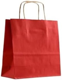Resim Gizpak Burgu Saplı Kırmızı Kağıt Çanta 32X33X20Cm 50 Adet 