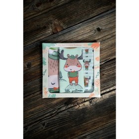 Resim Mai Perla Geyik Temalı Pamuku Microfiber Unisex Bebek Mama Önlüğü 