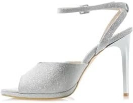 Resim Kadın Platform Taban Topuklu Ayakkabı 24Y Yka-820 Z Lame Simli 