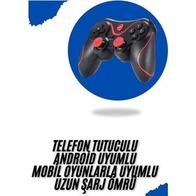 Resim Joystik Gamepad Bluetooth Telefon Tutucu Oyun Kolu Telefon Android Uyumlu 