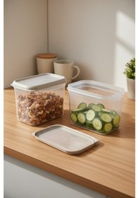 Resim Bernardo Hide Plus 2'li Saklama Kabı 1900 Ml Beyaz Beyaz - Şeffaf 