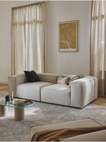 Resim S Home Design Concept Frida 2 Modüler Ikili Kanepe Koltuk, Keten, Kırık Beyaz 210 Cm 
