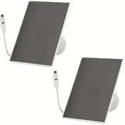 Resim Sunshine022 2 Adet Beyaz Güneş Paneli 360 Derece Döner Usb Type-c Bahçe Güvenlik Kamerası Şarj 