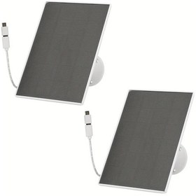 Resim Sunshine022 2 Adet Beyaz Güneş Paneli 360 Derece Döner Usb Type-c Bahçe Güvenlik Kamerası Şarj 