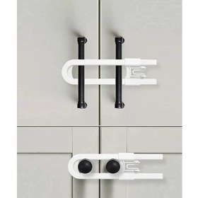 Resim FRY 4 Adet Çocuk Koruma Kilidi - Slide Dolap Çekmece Kilidi Sürgülü Kilit 