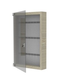 Resim 24 Anahtar Kapasiteli Ahşap Anahtar Dolabı - Pleksi Kapak Beyaz Beyaz 