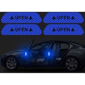 Resim Mavi 4 Adet/takım Araba Açık Yansıtıcı Bant Uyarı Işaretleri Gece Sürüş Güvenlik Aydınlatma Aydınlık Bant 