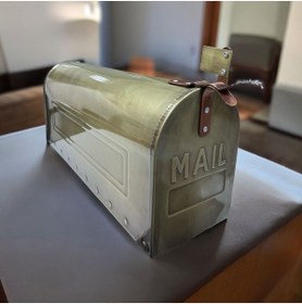 Resim LUCKYHOMES Özel Üretim Galvaniz Amerikan Tarzı Posta Kutusu,Mail Kutusu Gold 50X15X21 