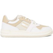 Resim Tommy Hilfiger Tommy Jeans Retro Basket Tonal Deri Kadın Bej Spor Ayakkabı 
