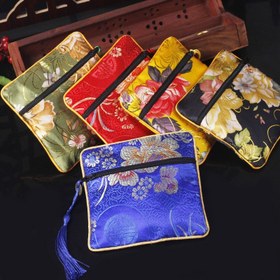 Resim 1PC Fashion Jewelry Pouch, Jewelry Bag Zipper Bag Trinket Bag Packaging Bag Flannelette Bag Gift Bag Storage Bag Buddha Bead Bag, Random Style 