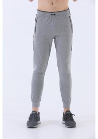 Resim Maraton Sportswear Regular Erkek Ribana Paça Basic Gri Melanj Eşofman Altı 21014-gri Melanj Gri Melanj 