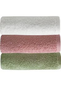 Resim 3 Lü Renkli El Yüz Havlu Seti %100 Pamuklu Natural Harmony Çok Renkli 