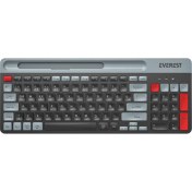 Resim Everest Kb-88 Ruby Siyah/gri 2.4g+Bt1+Bt2 Çoklu Cihaz Bağlantılı Q Kablosuz Klavye 