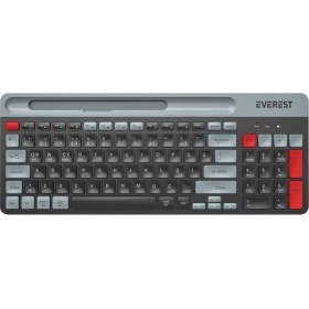 Resim Everest Kb-88 Ruby Siyah/gri 2.4g+Bt1+Bt2 Çoklu Cihaz Bağlantılı Q Kablosuz Klavye 