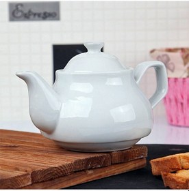 Resim 1. Kalite Isıya Dayanıklı Beyaz Porselen Ketil Üstü Demlik 600 ml 