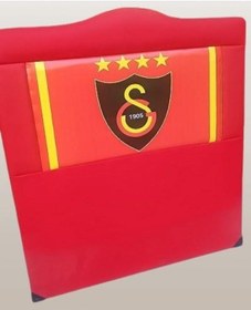 Resim Dk Taraftar Gs Model Suni Deri Kırmızı Kumaş El Yapım Tek Kişilik Başlık 90 CM 