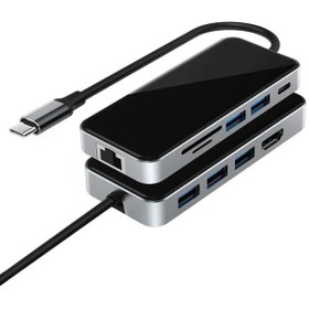 Resim FLAGEN 10 In 1 Usb Hub Hdmı Rj45 Ethernet Usb Çoğaltıcılı Type-c Adaptör Dönüştürücü 