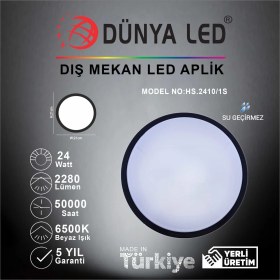 Resim Dünya LED HS.2410/1-S 24W Siyah Kasa LED Glob Armatür 6500K Beyaz Işık 