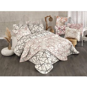 Resim Zen Kabartma Panç Nakış Yatak Örtüsü Çift Kişilik Turuncu 