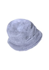 Resim Kadın Kürk Bucket Kova Şapka Gri Renkli 
