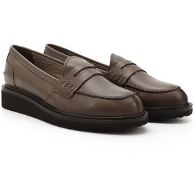 Resim Gönderi R Vizon Antik Dolgu Taban Hakiki Deri Loafer Ayakkabı Vizon 