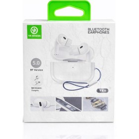 Resim Yk Design Yk9 Bluetooth Kablosuz Kulaklık Şarj Kutulu Stereo Kulak İçi 