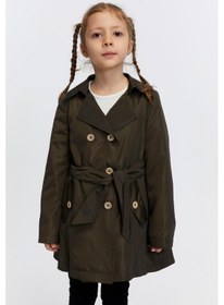 Resim Benitto Kids Belden Bağlamalı Kız Çocuk Trençkot 51316 Haki 