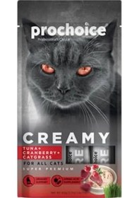 Resim Pro Choice Creamy Ton Balıklı Kızılcıklı ve Kedi Otlu Sıvı Kedi Ödül Maması 4 x 15 G 