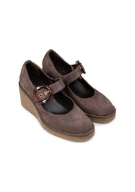 Resim Deery Kadın Hakiki Süet Vizon Renkli Dolgu Topuk Ayakkabı - 61780zvznc01 Vizon 