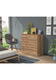 Resim Mbes Mobilya 80'Lik Şifonyer Atlantik Çam 4 Çekmeceli 