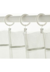 Resim Perde Halkası Seti, Beyaz, 38 Mm, 10 Adet Siyah 