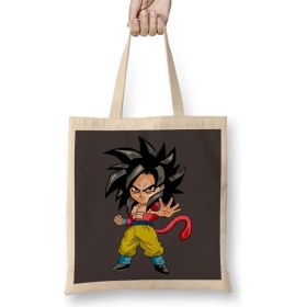 Resim Baskı Dükkanı Minigoku Super Sayajin 4 Bez Çanta Uzun Saplı 